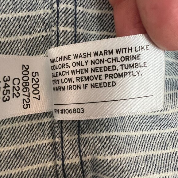 Duluth Trading Co Shirt Mens Large Blue Stripe Free Swingin' Flannel Relaxed Fit - Picture 9 of 10